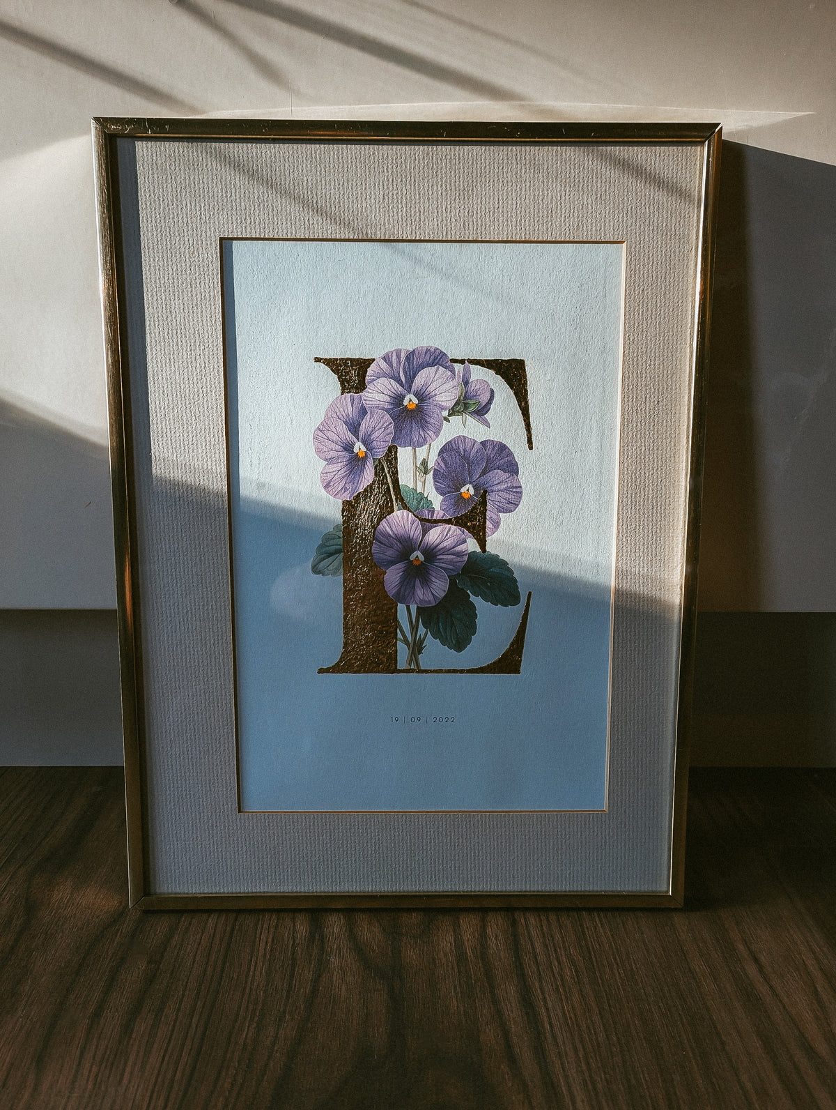 New Baby Initial & Birth Flower A4 Print & Card